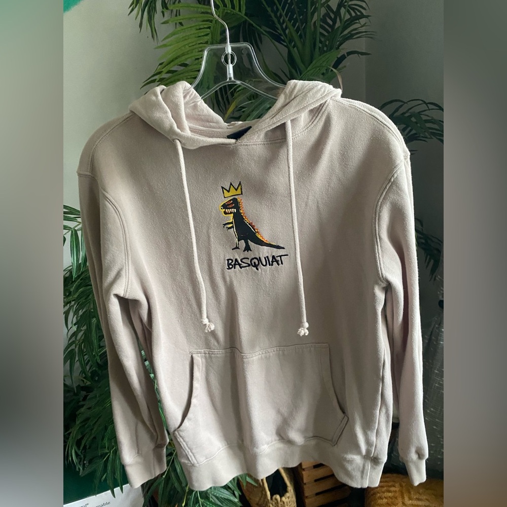 Basquiat Cream Graphic Hoodie